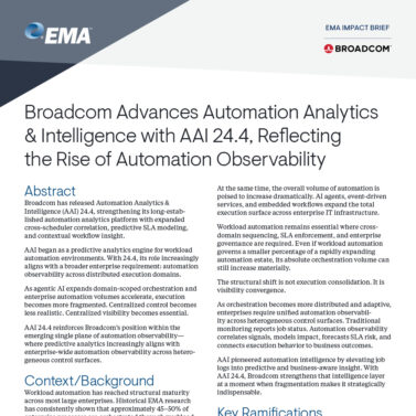 Broadcom Advances Automation Analytics & Intelligence with AAI 24.4, Reflecting the Rise of Automation Observability