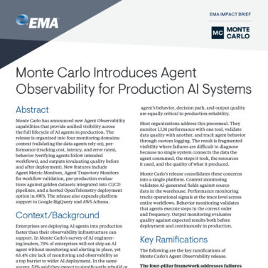 Monte Carlo Introduces Agent Observability for Production AI Systems