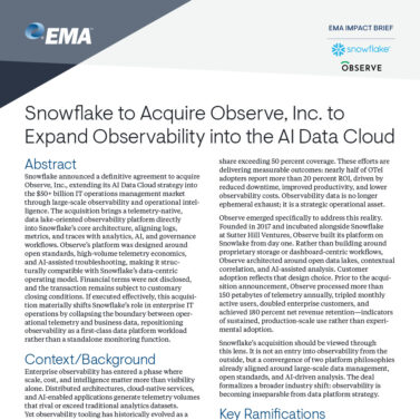 Snowflake to Acquire Observe, Inc. to Expand Observability into the AI Data Cloud