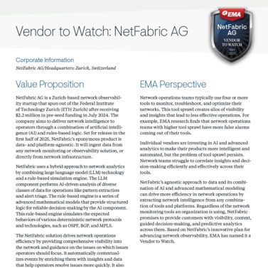 2025 EMA Vendors-to-Watch: Network Infrastructure and Operations